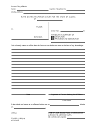Document preview: Form CIV-825 Affidavit - Alaska