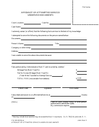 Document preview: Form CIV-622 Affidavit of Attempted Service - Unserved Documents - Alaska