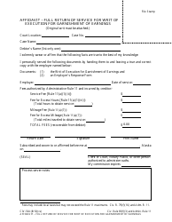 Document preview: Form CIV-564 Affidavit - Full Return of Service for Writ of Execution for Garnishment of Earnings - Alaska