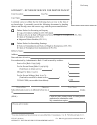 Document preview: Form CIV-567 Affidavit - Return of Service for Debtor Packet - Alaska