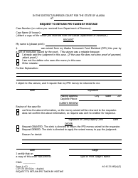Document preview: Form CIV-570 Request to Return Pfd Taken by Mistake - Alaska