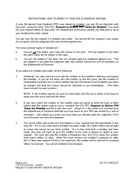 Form CIV-570 Request to Return Pfd Taken by Mistake - Alaska, Page 2