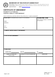 Form LLPA-1-1.0 Certificate of Amendment Domestic &amp; Foreign Limited Liability Partnership - Connecticut