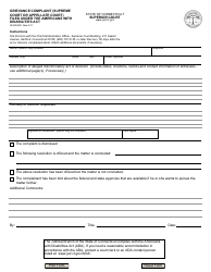Document preview: Form JD-ES-280 Grievance Complaint (Supreme Court or Appellate Court) Filed Under the Americans With Disabilities Act - Connecticut