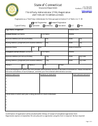 Document preview: Third Party Administrator (Tpa) Registration - Connecticut