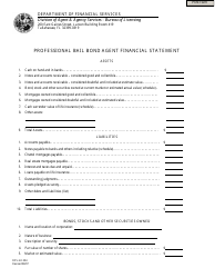 Form DFS-H2-504 &quot;Professional Bail Bond Agent Financial Statement&quot; - Florida