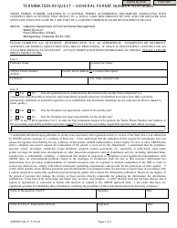 ADEM Form 21 &quot;Termination Request - General Permit Number Alr100000&quot; - Alabama