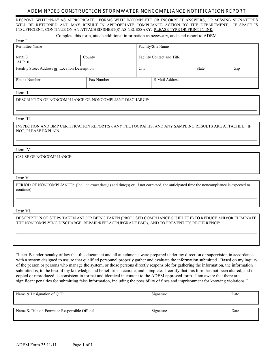 ADEM Form 25 - Fill Out, Sign Online and Download Printable PDF ...