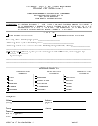 Document preview: ADEM Form 015 Processing and Recycling General Information - Alabama