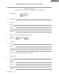 ADEM Form 18 &quot;Composting Facility Application&quot; - Alabama