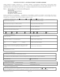 ADEM Form 24 Notice of Intent - General Permit Number Alr100000 - Alabama