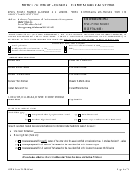 ADEM Form 28 &quot;Notice of Intent - General Permit Number Alg870000&quot; - Alabama