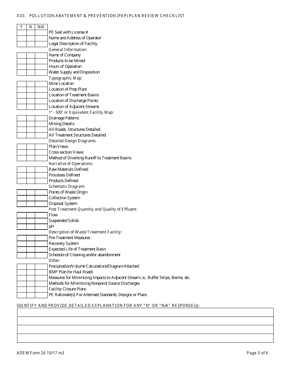 ADEM Form 26 Notice of Intent - Npdes General Permit Number Alg850000 - Alabama, Page 5
