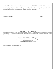 ADEM Form 195 Water Well Standards Program License Renewal - Alabama, Page 2
