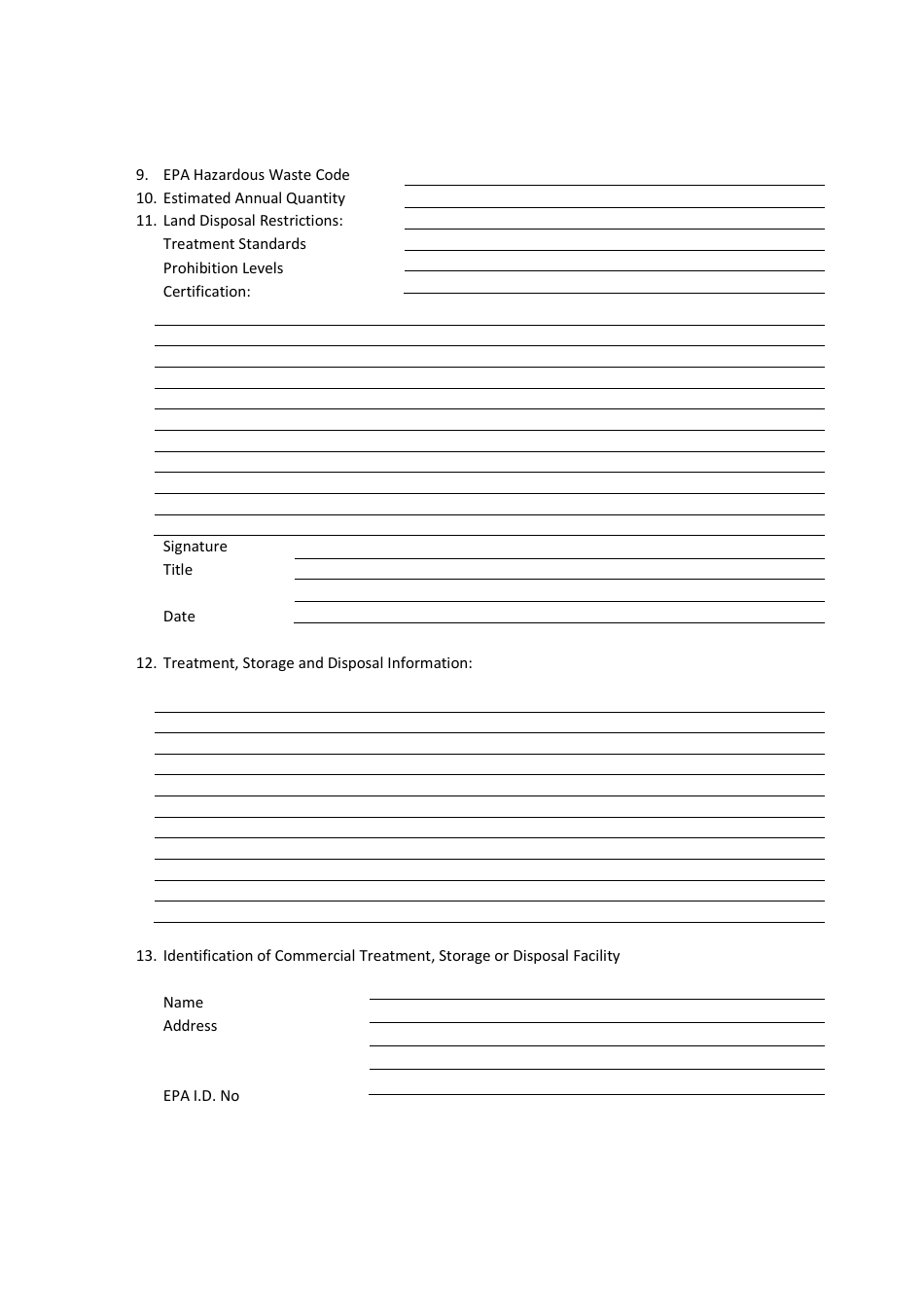 ADEM Form 278 Request for Commercial Disposal - Alabama, Page 4