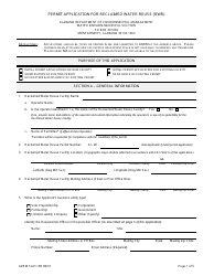 Document preview: ADEM Form 189 Permit Application for Reclaimed Water Reuse (Rwr) - Alabama