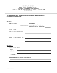 ADEM Form 305 Solid Waste Disposal Facility Construction/Demolition Landfill Permit Application Package - Alabama, Page 4