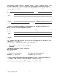 ADEM Form 330 Application for Name Change or Transfer of Permit or Exemption - Alabama, Page 2