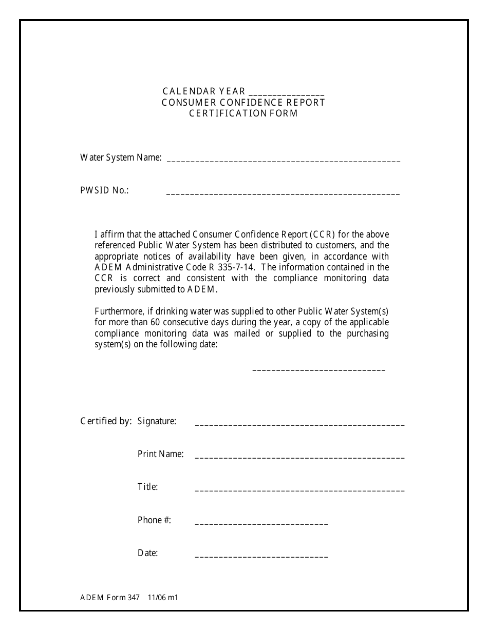 ADEM Form 347 - Fill Out, Sign Online and Download Fillable PDF ...