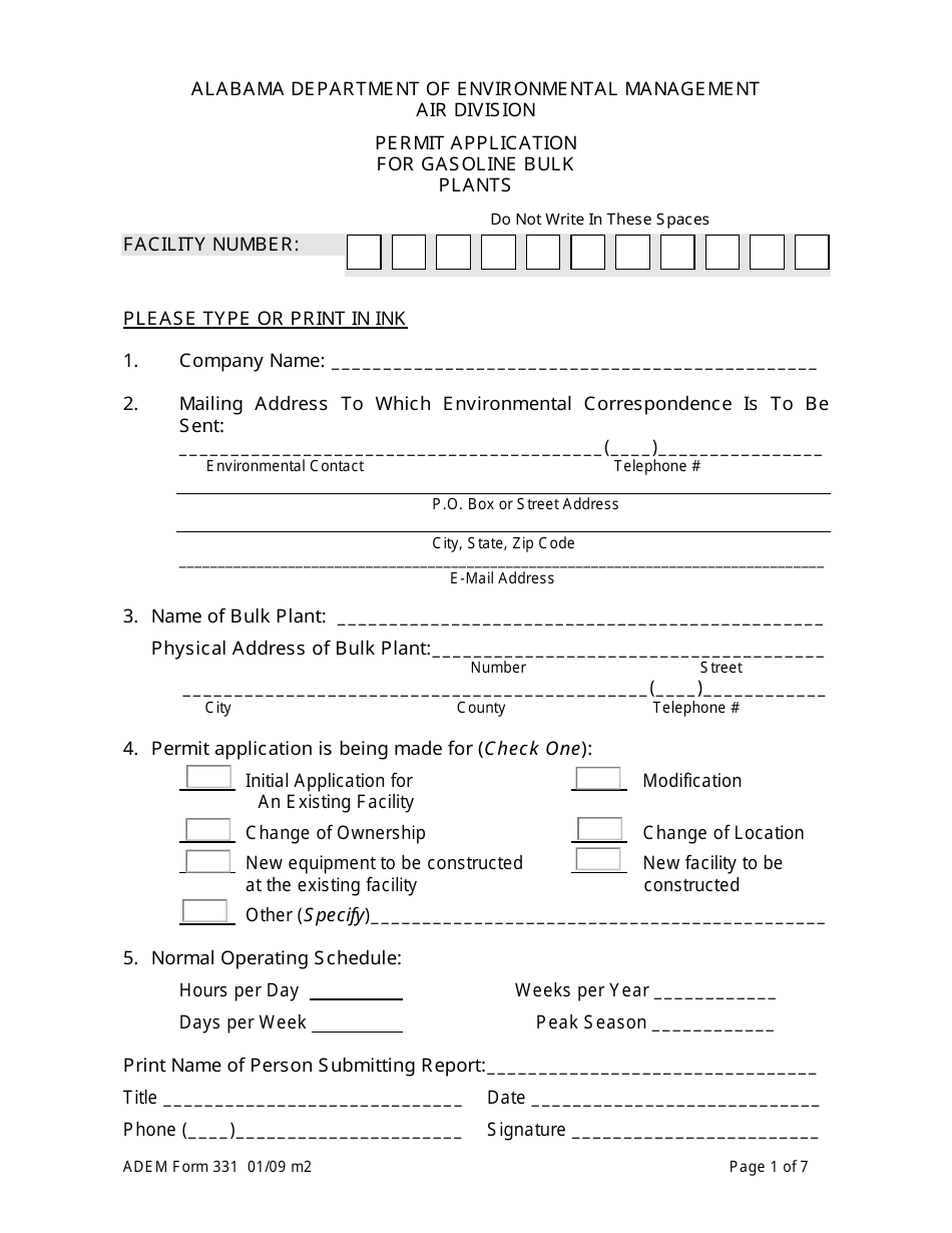 ADEM Form 331 - Fill Out, Sign Online and Download Fillable PDF ...