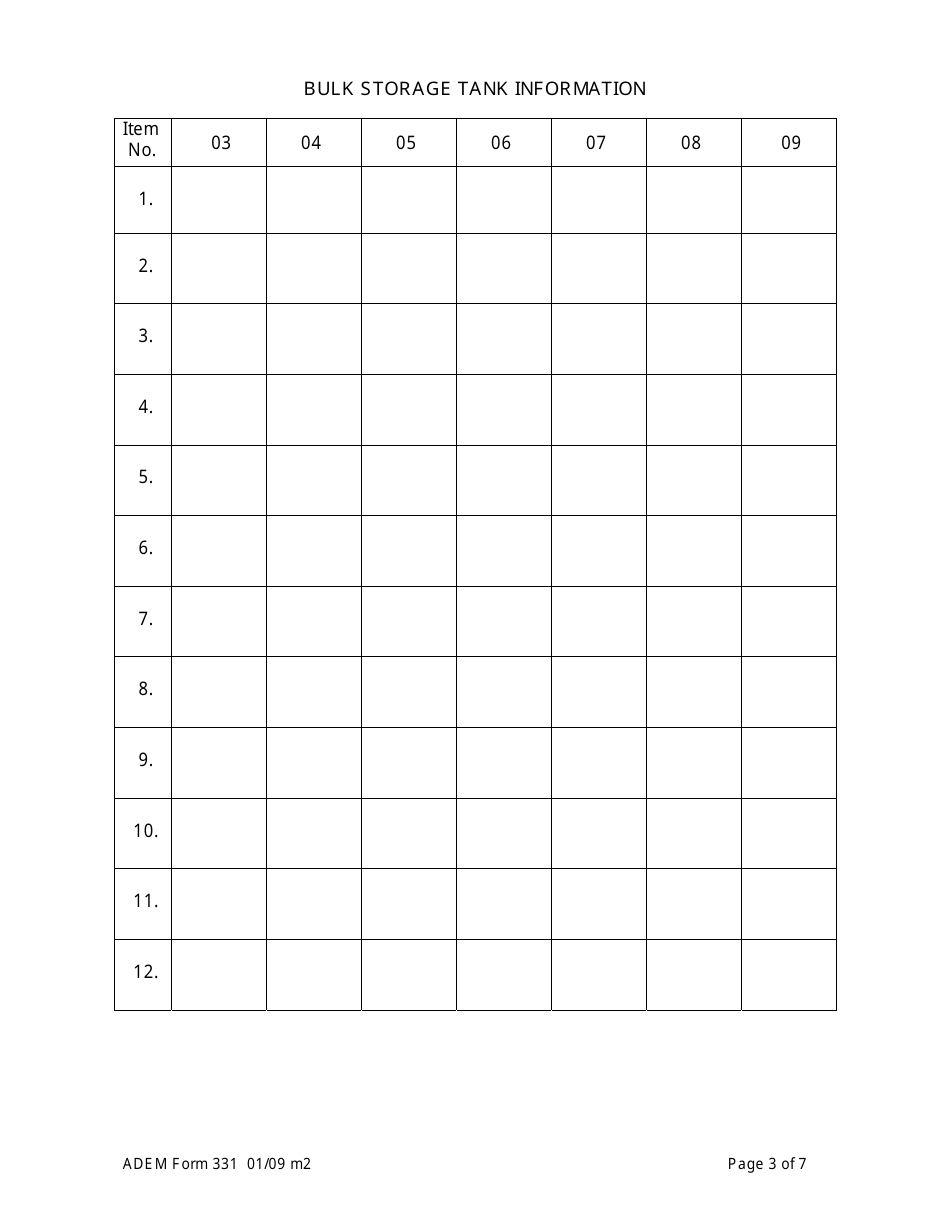 ADEM Form 331 Permit Application for Gasoline Bulk Plants - Alabama, Page 3