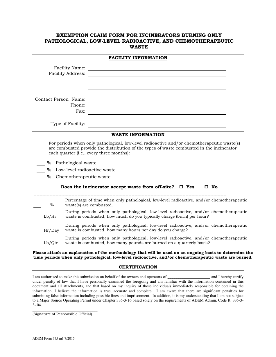 Adem Form 375 - Fill Out, Sign Online And Download Printable Pdf 