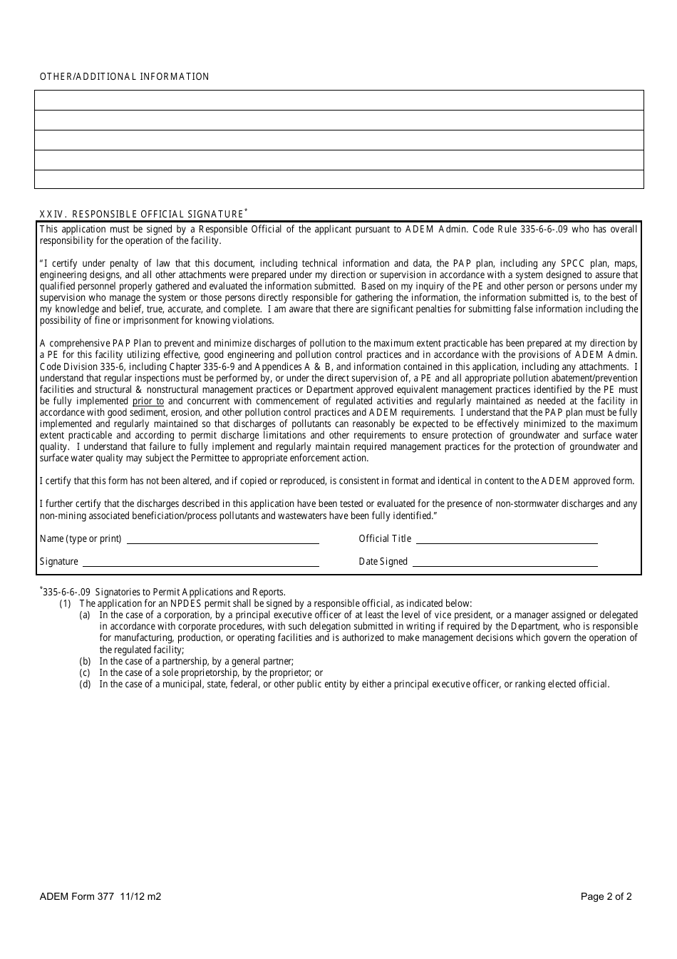 ADEM Form 377 - Fill Out, Sign Online and Download Printable PDF ...