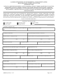 ADEM Form 376 Npdes Individual Permit Application Addendum Form - Alabama