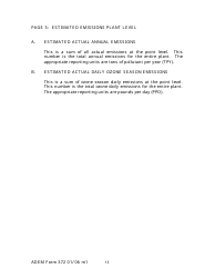 ADEM Form 372 Emissions Statements Reporting Form - Alabama, Page 13
