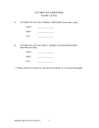 ADEM Form 372 Emissions Statements Reporting Form - Alabama, Page 5