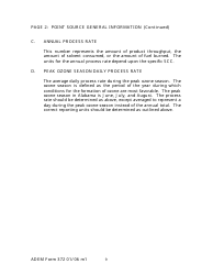 ADEM Form 372 Emissions Statements Reporting Form - Alabama, Page 9