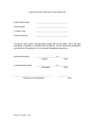 Document preview: ADEM Form 345 Community Public Notification Certification Form - Alabama