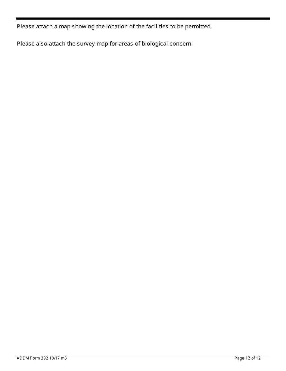 ADEM Form 392 Notice of Intent - Npdes General Permit Number Alg280000 - Alabama, Page 12