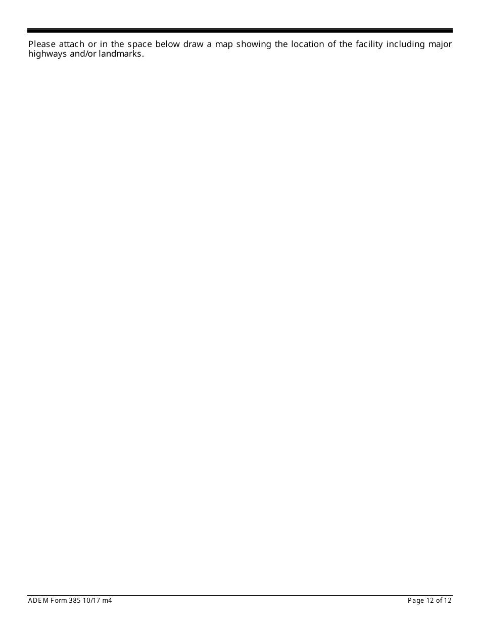 ADEM Form 385 Notice of Intent - Npdes General Permit Number Alg170000 - Alabama, Page 12