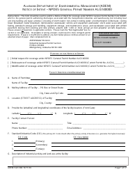 ADEM Form 382 Notice of Intent - Npdes General Permit Number Alg140000 - Alabama