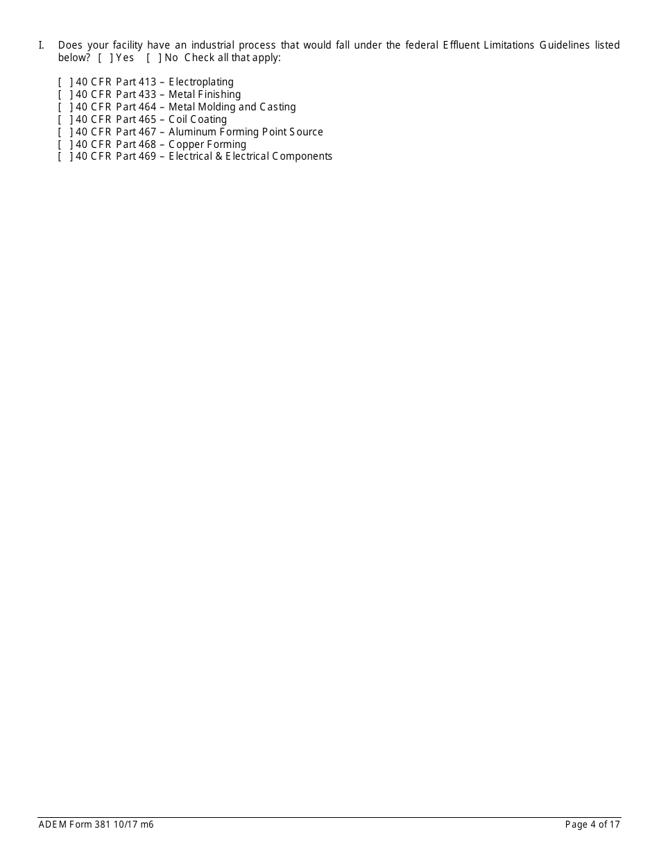ADEM Form 381 Notice of Intent - Npdes General Permit Number Alg120000 - Alabama, Page 4