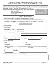 Document preview: ADEM Form 380 Notice of Intent - Npdes General Permit Number Alg110000 - Alabama