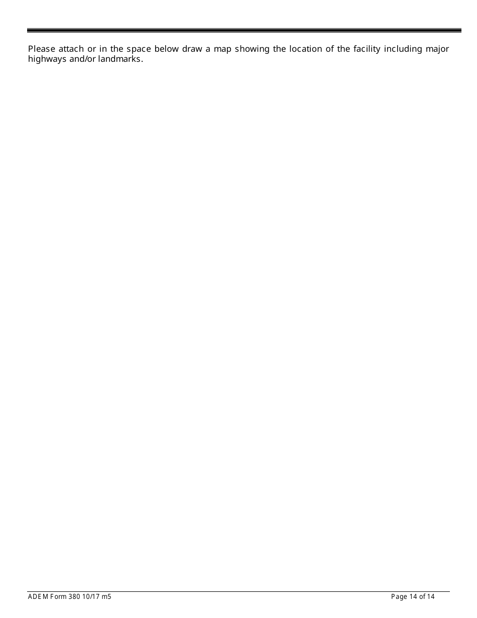 ADEM Form 380 Notice of Intent - Npdes General Permit Number Alg110000 - Alabama, Page 14