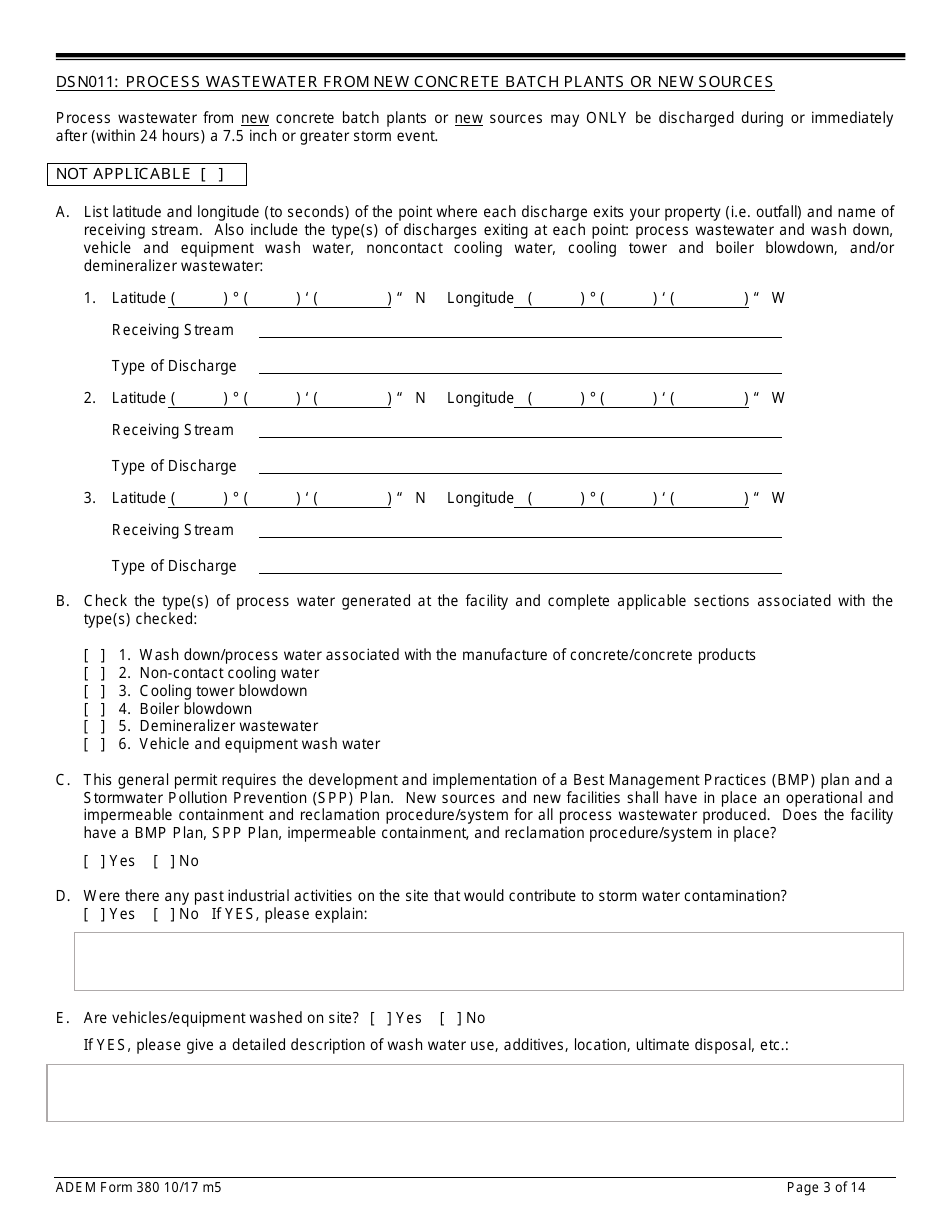 ADEM Form 380 - Fill Out, Sign Online and Download Printable PDF ...