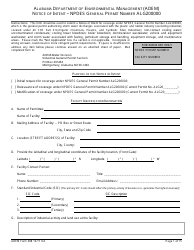 Document preview: ADEM Form 388 Notice of Intent - Npdes General Permit Number Alg200000 - Alabama