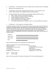 ADEM Form 411 &quot;Medical Waste Transportation Permit Application&quot; - Alabama, Page 3