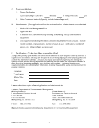 ADEM Form 412 Medical Waste Treatment Permit Application - Alabama, Page 2