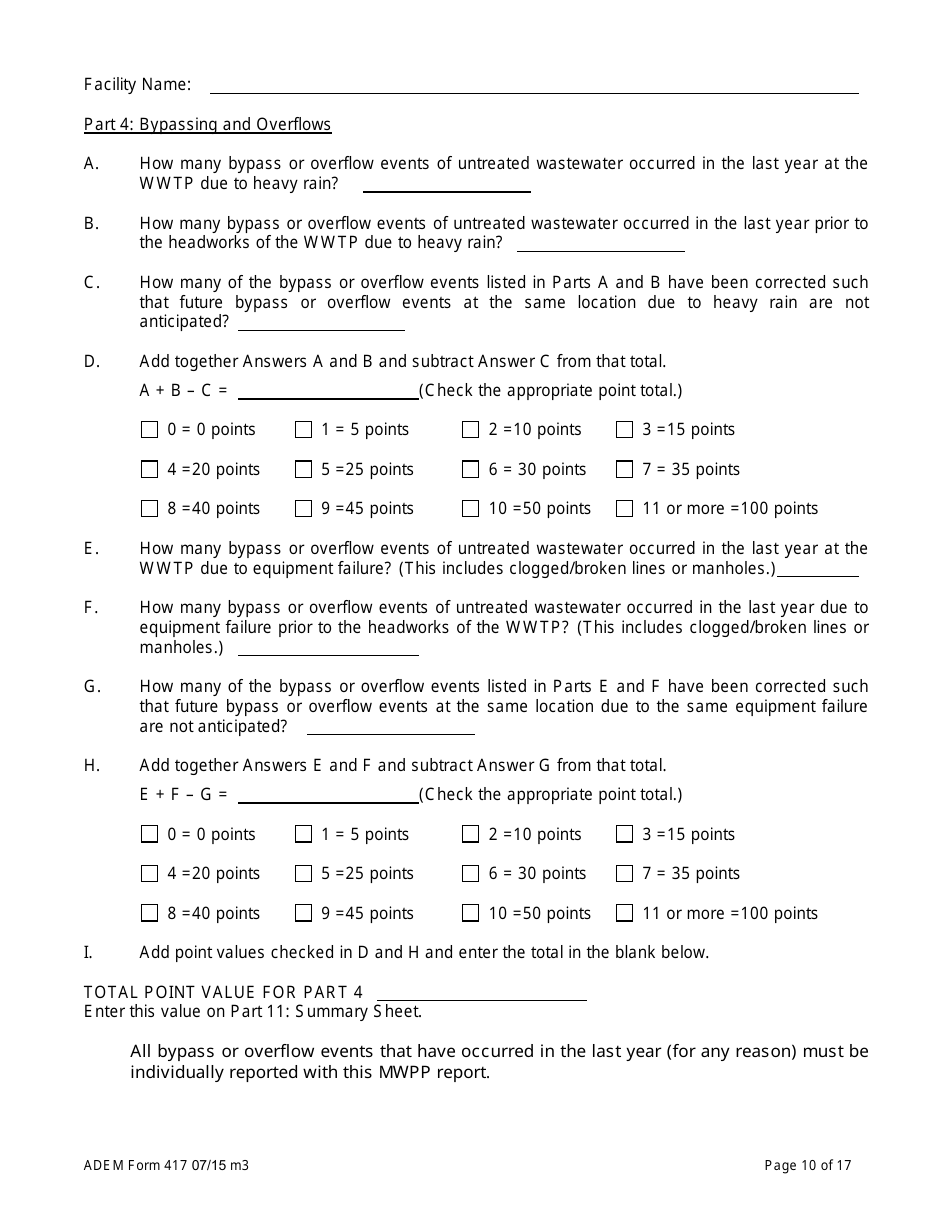 ADEM Form 417 Municipal Water Pollution Prevention (Mwpp) Annual Report Package - Alabama, Page 10