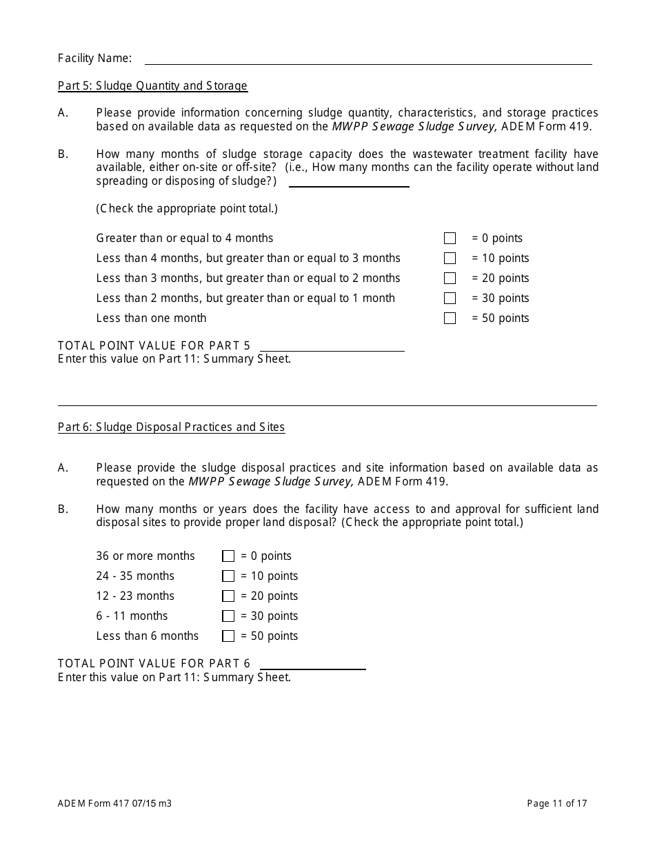 ADEM Form 417 Municipal Water Pollution Prevention (Mwpp) Annual Report Package - Alabama, Page 11