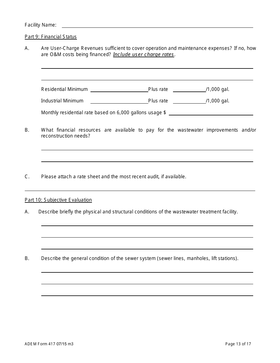 ADEM Form 417 Municipal Water Pollution Prevention (Mwpp) Annual Report Package - Alabama, Page 13