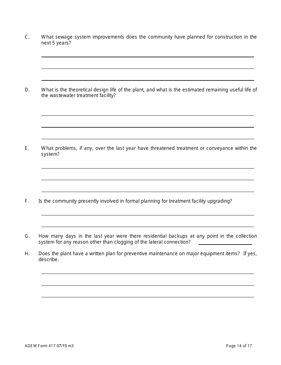 ADEM Form 417 Municipal Water Pollution Prevention (Mwpp) Annual Report Package - Alabama, Page 14