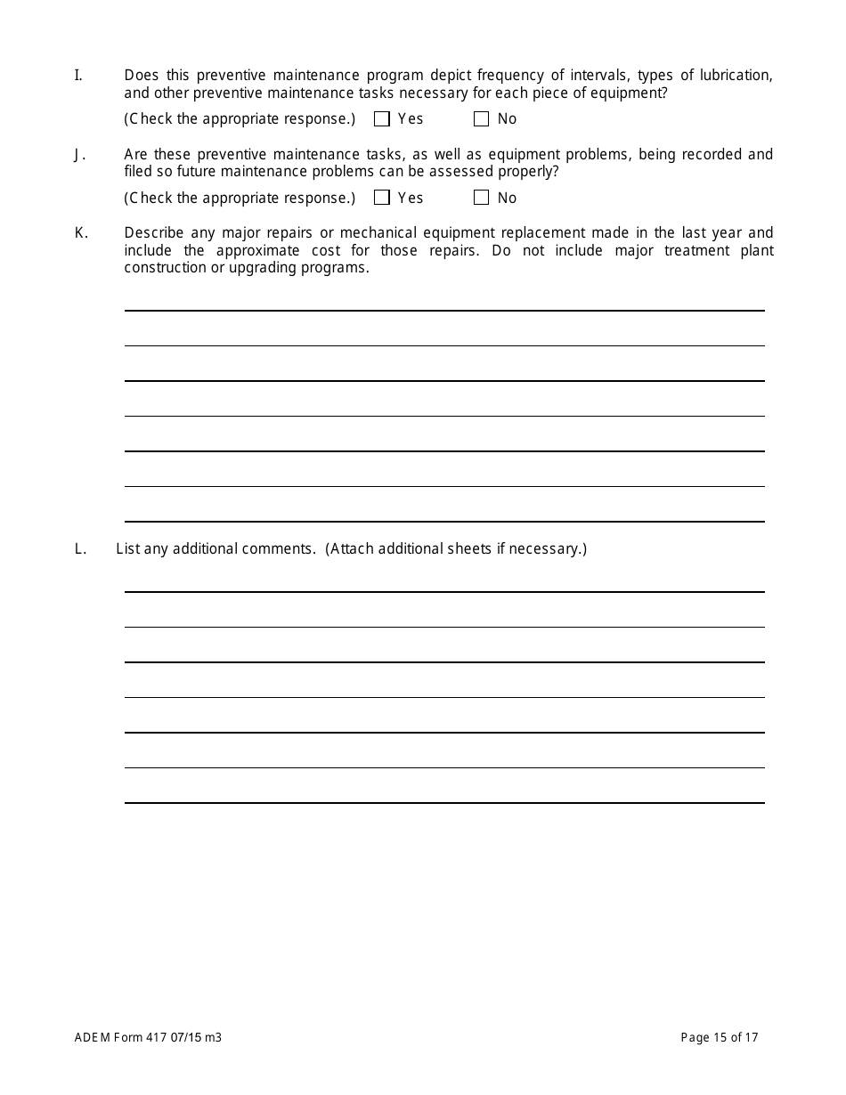 ADEM Form 417 Municipal Water Pollution Prevention (Mwpp) Annual Report Package - Alabama, Page 15