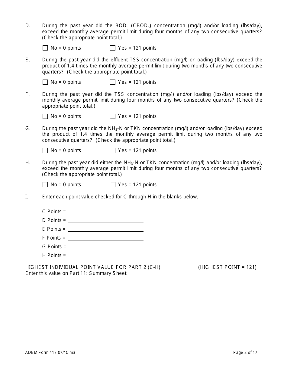 ADEM Form 417 Municipal Water Pollution Prevention (Mwpp) Annual Report Package - Alabama, Page 8