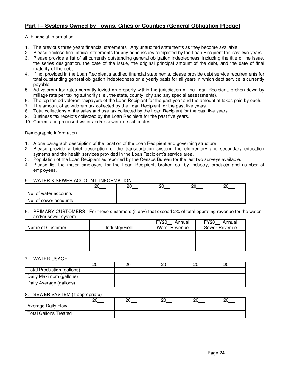 ADEM Form 339 Clean Water State Revolving Fund (Cwsrf) Loan Application - Alabama, Page 24