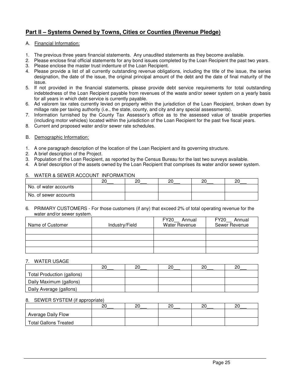 ADEM Form 339 Clean Water State Revolving Fund (Cwsrf) Loan Application - Alabama, Page 25